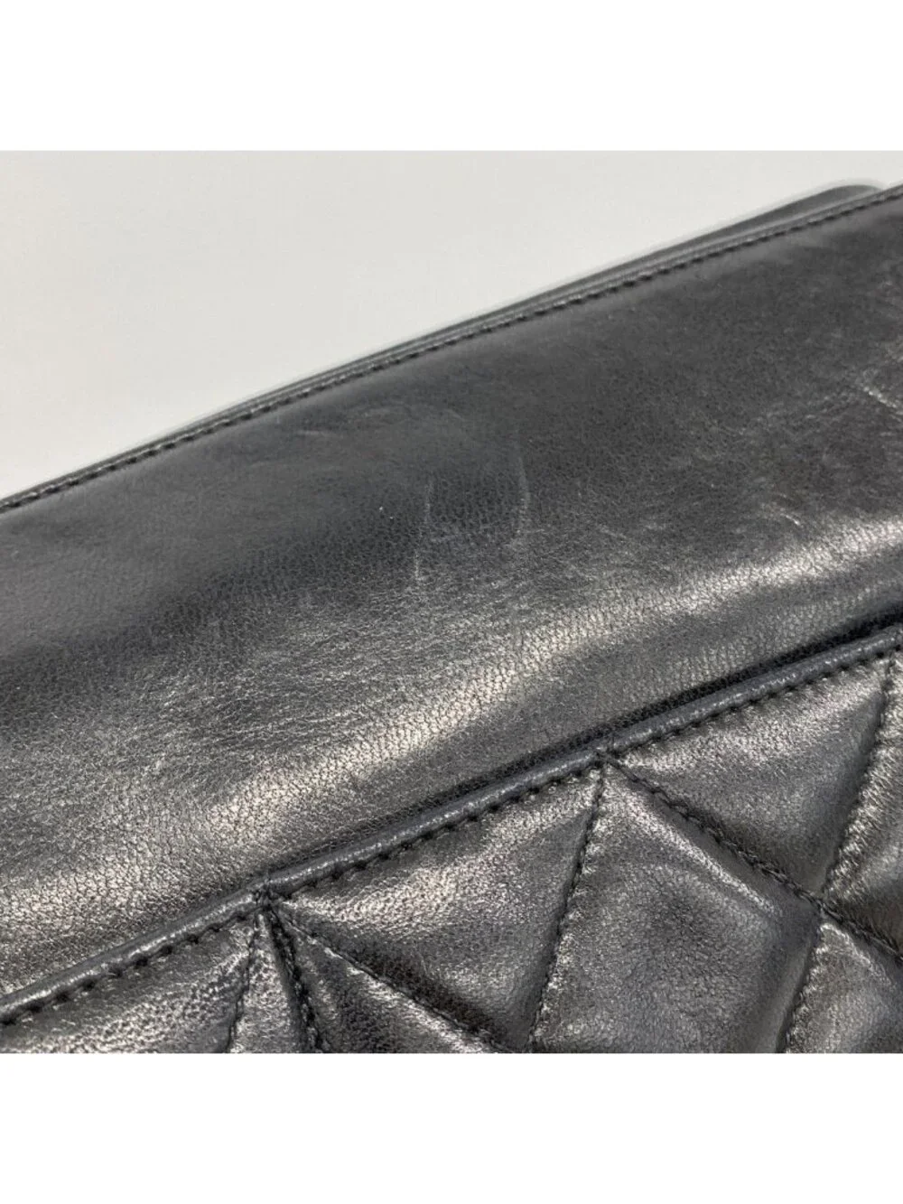 Chanel Shoulder Bag Quilted Lambskin Black Gold